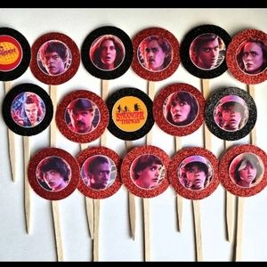 24 stranger things toppers for cupcakes decor